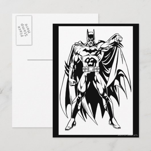 Batman Black en White Front Briefkaart (Voorkant / Achterkant)