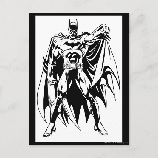Batman Black en White Front Briefkaart (Voorkant)