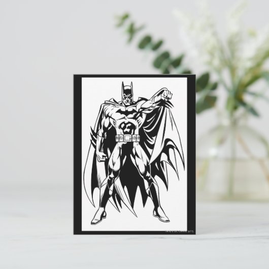 Batman Black en White Front Briefkaart (Staand voorkant)