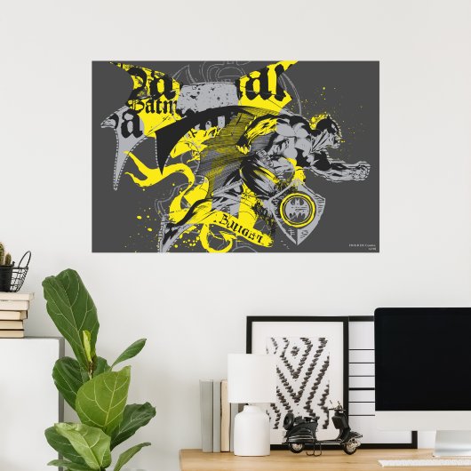 Batman Black en Yellow Collage Poster (Thuiskantoor)