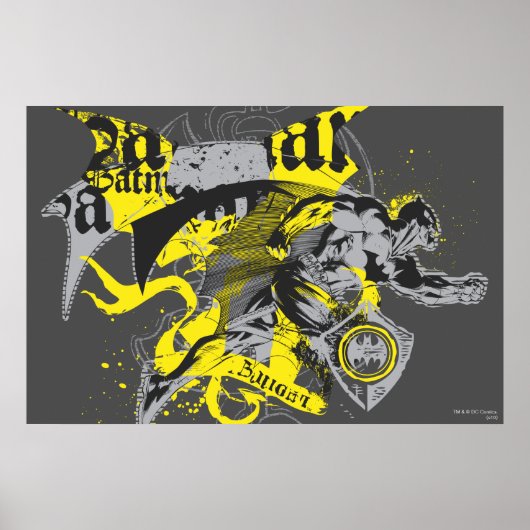 Batman Black en Yellow Collage Poster (Voorkant)