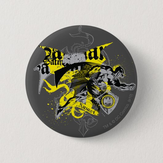 Batman Black en Yellow Collage Ronde Button 5,7 Cm (Voorkant)
