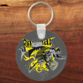 Batman Black en Yellow Collage Sleutelhanger (Voorkant)