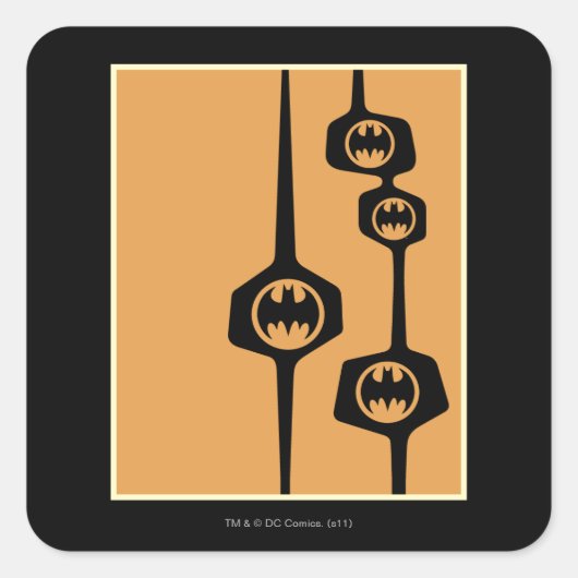 Batman Black Oranje Lijst Vierkante Sticker (Voorkant)