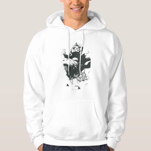 Batman Black & White Graffiti Stencil Hoodie (Voorkant)