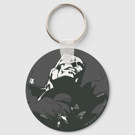 Batman Black & White Graffiti Stencil Sleutelhanger (Voorkant)