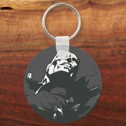 Batman Black & White Graffiti Stencil Sleutelhanger (Voorkant)