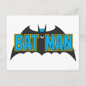 Batman | Blauw Zwarte Logo Briefkaart (Voorkant)