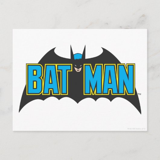 Batman |  Blauw Zwarte Logo Briefkaart (Voorkant)
