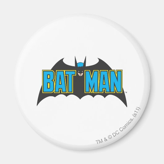 Batman |  Blauw Zwarte Logo Magneet (Voorkant)