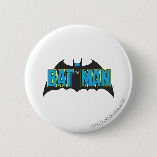 Batman |  Blauw Zwarte Logo Ronde Button 5,7 Cm (Voorkant)