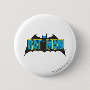 Batman    Blauw Zwarte Logo Ronde Button 5,7 Cm