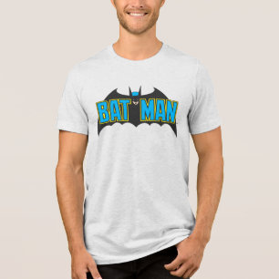 Batman Blauw Zwarte Logo Tri-Blend Shirt