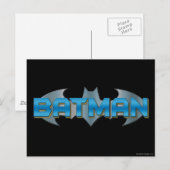 Batman | Blauwe naam Logo Briefkaart (Voorkant / Achterkant)