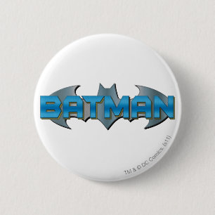 Batman Blauwe naam Logo Ronde Button 5,7 Cm