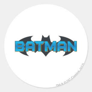 Batman Blauwe naam Logo Ronde Sticker