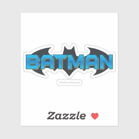 Batman | Blauwe naam Logo Sticker (Vel)