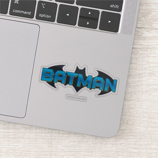 Batman | Blauwe naam Logo Sticker (Detail)