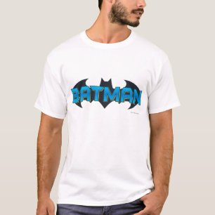 Batman   Blue Name Logo T-shirt