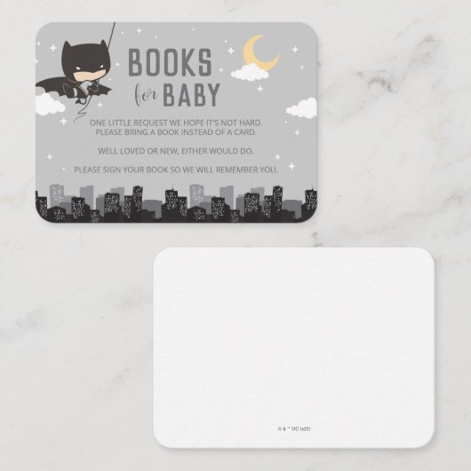 Batman Books voor Baby | Baby shower-insteekkaart Plaatskaartje (Voorkant / Achterkant)
