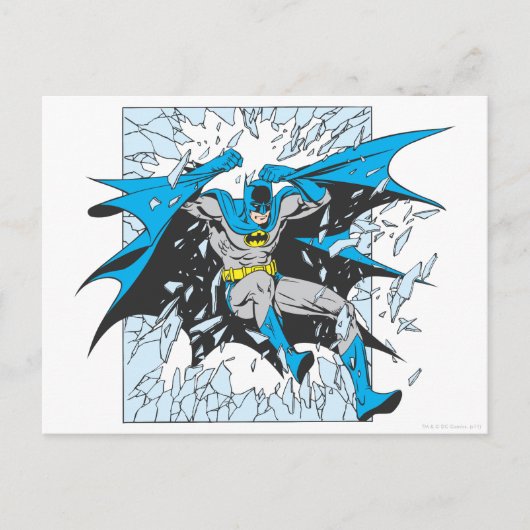 Batman brandt door glas briefkaart (Voorkant)