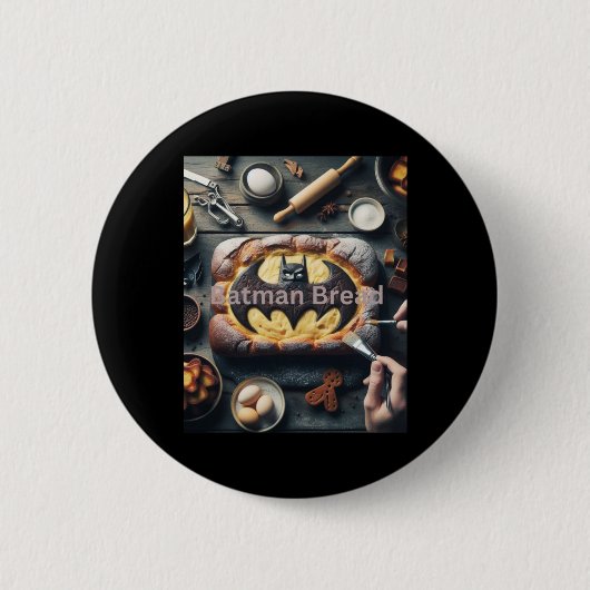 Batman Bread Sticker Ronde Button 5,7 Cm (Voorkant)