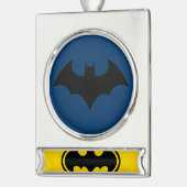 Batman-Button Verzilverd Banner Ornament (Links)