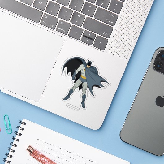 Batman Cape Sticker (Laptop met iPhone)