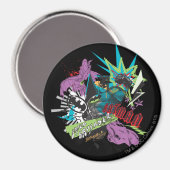 Batman Caped Crusader Neon Collage Magneet (Voorkant / Achterkant)