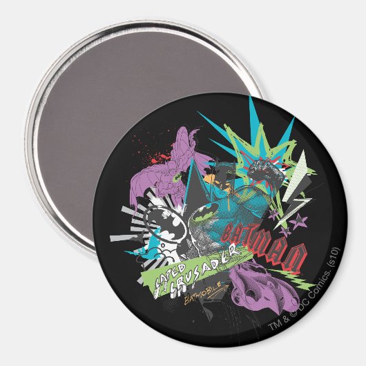 Batman Caped Crusader Neon Collage Magneet (Voorkant / Achterkant)
