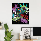 Batman Caped Crusader Neon Collage Poster (Thuiskantoor)