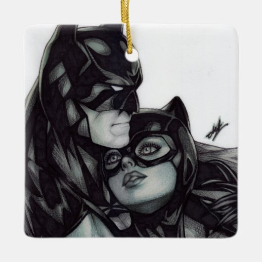 Batman & Catwoman ~ Bruce wayne & Selina Kyle Keramisch Ornament (Voorkant)