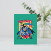 Batman | Catwoman under mistletoe Naughty or Nice Feestdagenkaart (Staand voorkant)