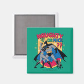 Batman | Catwoman under mistletoe Naughty or Nice Magneet (Voorkant / Achterkant)