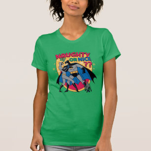 Batman Catwoman under mistletoe Naughty or Nice T-shirt