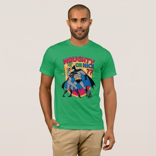 Batman | Catwoman Under Mistletoe Naughty Or Nice T-shirt (Voorkant volledig)