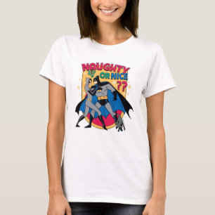 Batman Catwoman under mistletoe Naughty or Nice T-shirt