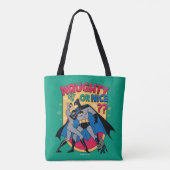 Batman | Catwoman under mistletoe Naughty or Nice Tote Bag (Achterkant)