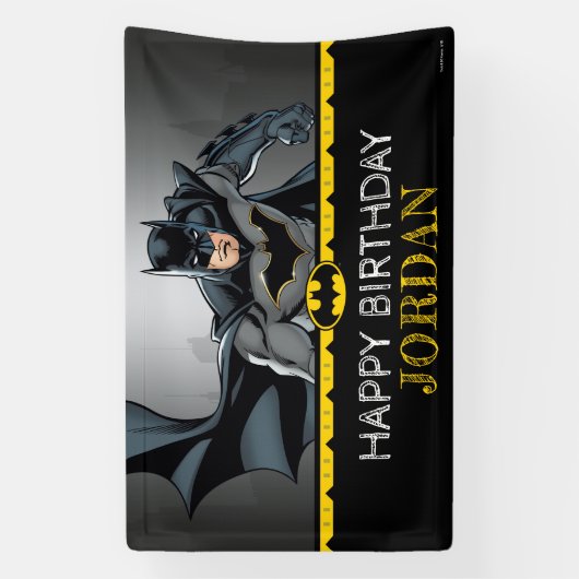 Batman | Chalkboard Happy Birthday-banner Spandoek (Verticaal)