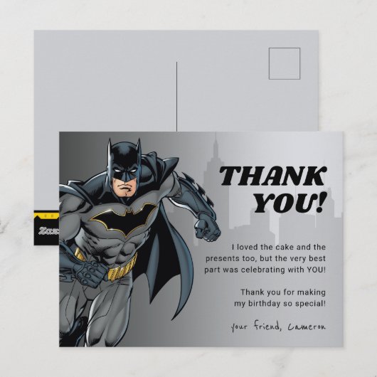 Batman | Chalkboard Happy Birthday Bedankt Briefkaart (Voorkant / Achterkant)