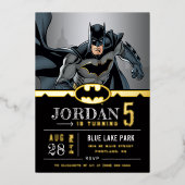 Batman | Chalkboard Happy Birthday Folie Uitnodiging (Voorkant)