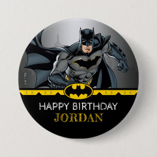 Batman   Chalkboard Happy Birthday Ronde Button 7,6 Cm