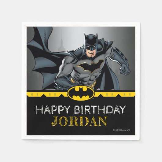 Batman | Chalkboard Happy Birthday Servet (Voorkant)