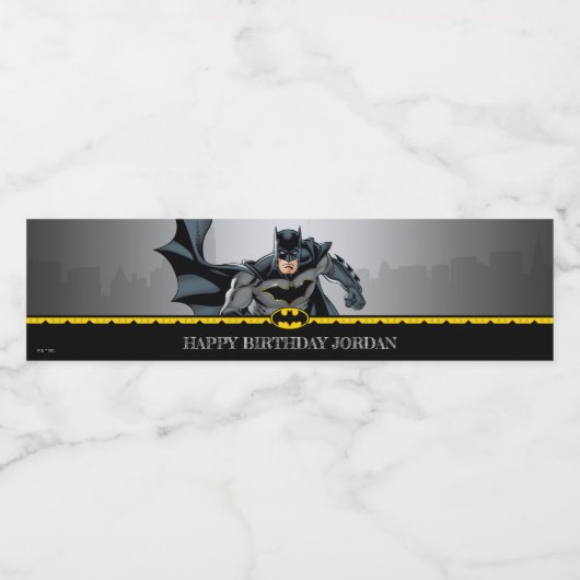 Batman | Chalkboard Happy Birthday Waterfles Etiket (Enkel label)