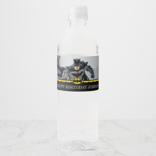 Batman | Chalkboard Happy Birthday Waterfles Etiket (Voorkant)