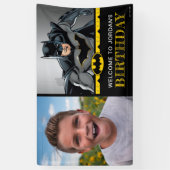 Batman | Chalkboard Happy Birthday Welkomstfoto Spandoek (Verticaal)