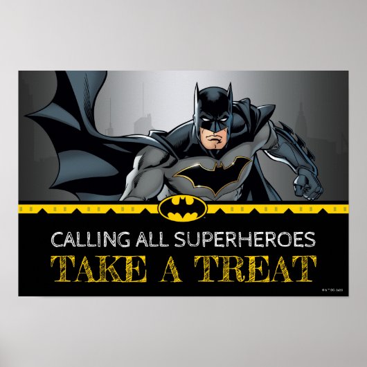 Batman | Chalkboard Verjaardag Neem een traktatie  Poster (Voorkant)