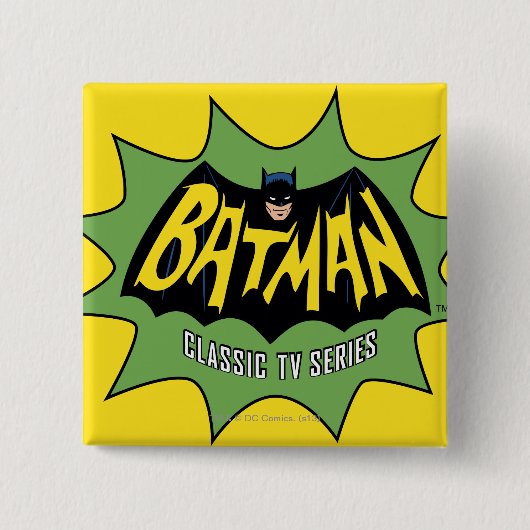 Batman Classic TV Series Logo Vierkante Button 5,1 Cm (Voorkant)
