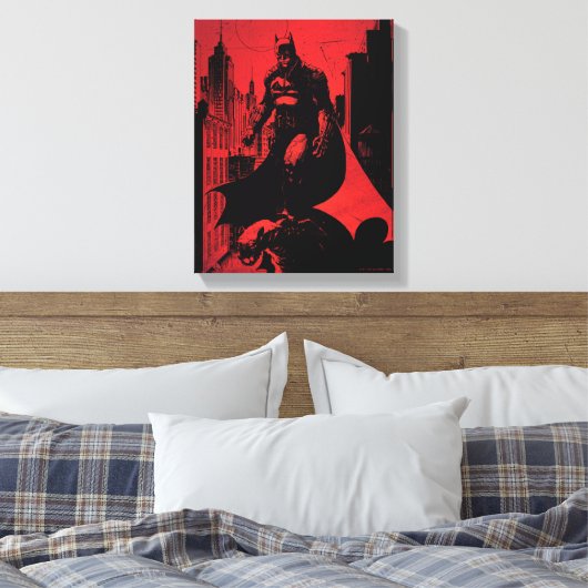 Batman Comic Book Illustration Canvas Afdruk (Insitu (Slaapkamer))
