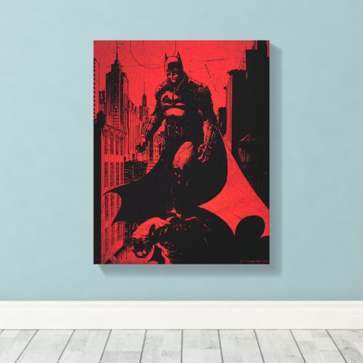 Batman Comic Book Illustration Canvas Afdruk (Insitu (Houten vloer))